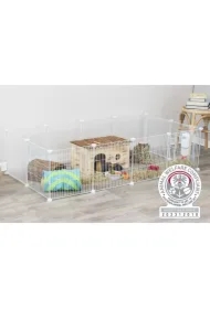 Wybieg domowy, dla kawii domowych/królików, biały, 140 x 35 x 70 cm