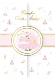 Karnet A5 koperta Chrzest różowy