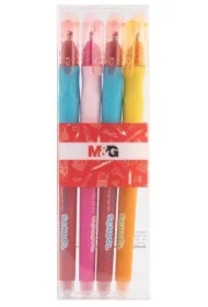 Długopis wymazyw. 0.7mm Ergo Girl nieb 4 szt M&G