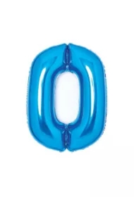 Balon foliowy cyfra 0 niebieska