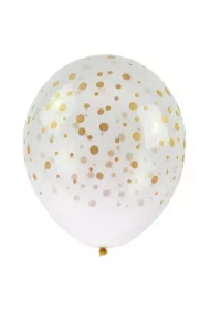 Balony transparentne z nadrukiem konfetti
