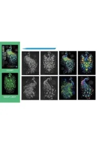 Wydrapywanka kolorowa fluorescencyjna pawie