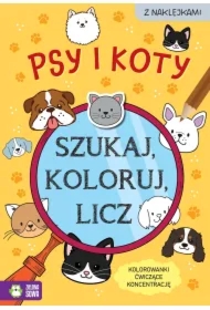 Szukaj, koloruj i licz. Psy i koty