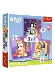 Puzzle 3w1 (20+36+50 el.) Poznaj Bluey