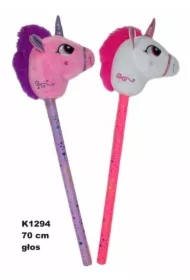 Jednorożec na kiju z głosem 70cm MIX