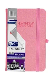 Kalendarz 2026 A6 tygodniowy Techno różowy