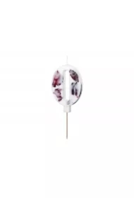 Świeczka 0 biała z płatkami