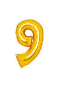 Balon foliowy cyfra 9 złota