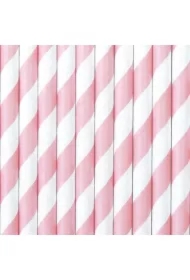 Słomki papierowe rożowe 9,5cm 10 szt