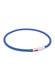 Opaska świecąca USB, silikon, XS&ndash; XL: 70 cm/ 10 mm, królewski niebieski