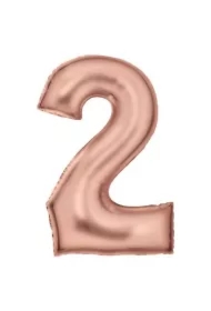 Balon foliowy cyfra 2 satynowa różowe złoto