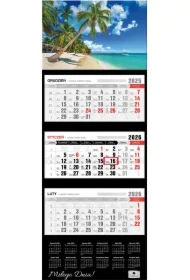 Kalendarz 2026 trójdzielny premium Dominikana