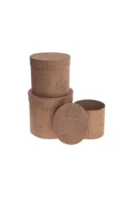 Pudełko Flower Box 3 szt brązowy