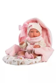 Lalka winylowa Bobas Nica w śpiworze 40cm