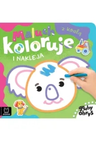 Maluch koloruje i nakleja z koalą. Gruby obrys