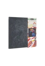 Malowanie po numerach na czarnym płótnie - Papuga