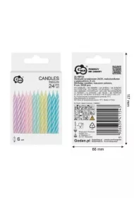 Świeczki urodzinowe makaronikowe 6cm 24 szt