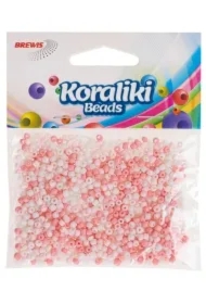 Koraliki akrylowe do nawlekania białe różowe 35mm