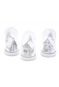 Lampka ledowa z motywem świątecznym szklana