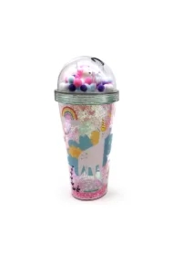 Kubek z podwójnymi ściankami słomką i zawieszkami