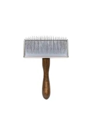 Szczotka pudlówka prostokątna, dla zwierząt, drewno bukowe, stal, wym. 11, 7 x 15, 6cm