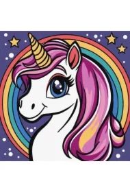 Malowanie po numerach - Tęczowy jednorożec Kids 25x25cm