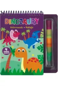 Dinozaury. Kolorowanki, naklejki, 4 neonowe markery