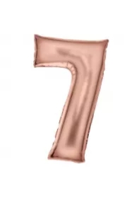 Balon foliowy cyfra 7 satynowa różowe złoto
