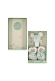 Zestaw prezentowy 2 w 1 Myszka (grzechotka + buciki) kolekcja Petites Chansons