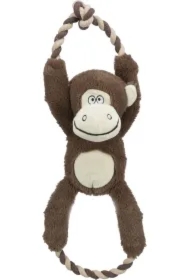 Małpa, zabawka, dla psa, plusz/lina, 40 cm, z dźwiękiem