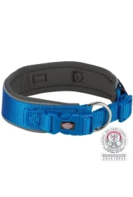 Premium, obroża, dla psa, niebieska/grafitowa, XS&ndash;S: 27&ndash;35 cm/25 mm, taśma parciana, szeroka