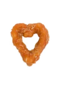 Pausesnack przysmak dla psa, serca ze skóry owiniete kurczakiem, 10cm