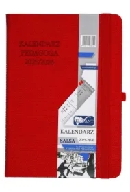 Kalendarz pedagoga 2025/2026 B6 tygodniowy Salsa czerwony