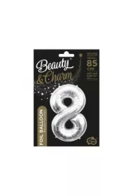 Balon foliowy B&C cyfra 8 srebrna