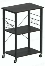 Wózek kuchenny 3 poziomy czarny heban