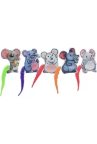 Zestaw myszek, dla kota, płaskie, poliester, 7, 5 cm, z kocimiętką