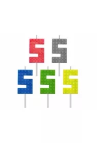 Świeczka urodzinowa Klocki, cyfra 5