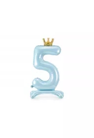 Stojący balon foliowy 5 błękitny