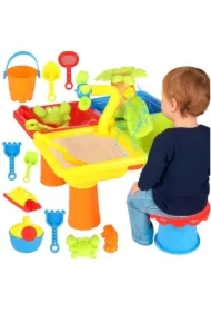 Stolik wodny cztery części piaskownica łopatki konewka stołek