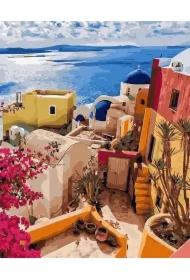 Malowanie po numerach - Wyspa Santorini