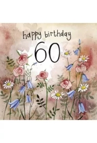 Karnet Urodziny 60 S431 Kwiaty