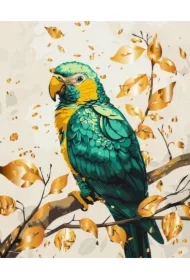 Malowanie po numerach - Szmaragdowa Papuga