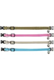 Obroża, dla kota, taśma parciana, z dzwonkiem, Mix kolorów