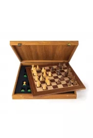 Walnut, zestaw szachowy 40x40cm z nowoczesnymi figurkami szachowymi