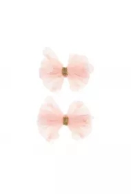 Spinki do włosów tiulowa różowa kokarda Elske