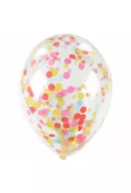 Balon 30 cm z konfetti przeźroczysty kolorowy