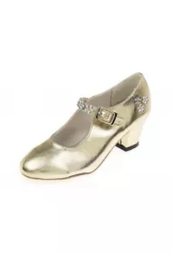 Pantofelki na obcasie złote Sabine rozm. 35
