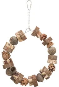 Huśtawka okrągła, dla ptaków, drewno/szyszki sosnowe, 11 cm