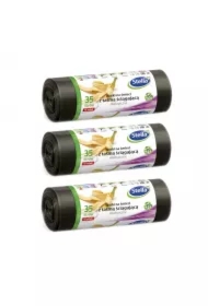 Worki na śmieci ekologiczne 35L z taśmą ściągającą zestaw