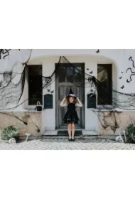 Materiał dekoracyjny gładki czarny 0,2x9,8m